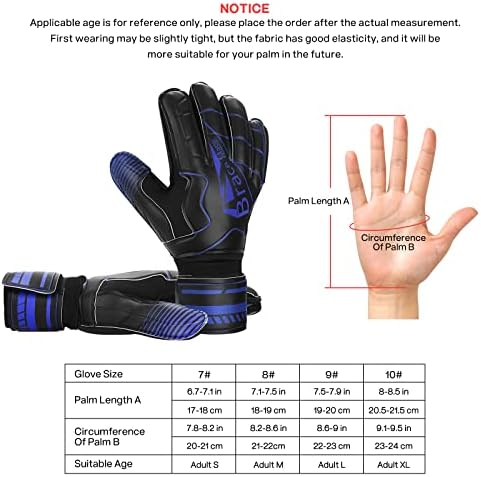 Вратарские ръкавици за младежи и възрастни, Детски Вратарские ръкавици с подкрепата на пръсти, Черни Латексови Футболни
