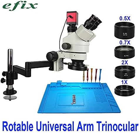Микроскоп YUXIwang 13MP 3,5-90X Завъртане на Универсална поставка за ръце Тринокулярный Стерео Микроскоп с постоянното