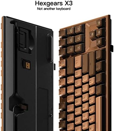Безжична ръчна клавиатура Hexgears X3 TKL 2,4 Ghz с ключове Blue Kailh Box, Компактна клавиатура Chocolate Lava без клавиши