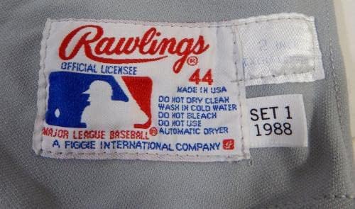1988 California Angels Бъч Вайнегар 35 Използван в играта Сива Риза 44 DP14445 - Използваните В играта тениски MLB