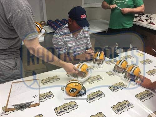 Мини-Каска Уесли Уоллса с автограф на Грийн Бей Пакърс Riddell Mini Helmet - Мини-Каски NFL с автограф
