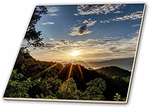 3D фотография на природата в блясъка на слънцето над Дымчатыми планините в Тенеси. - Плочки (ct_350052_1)
