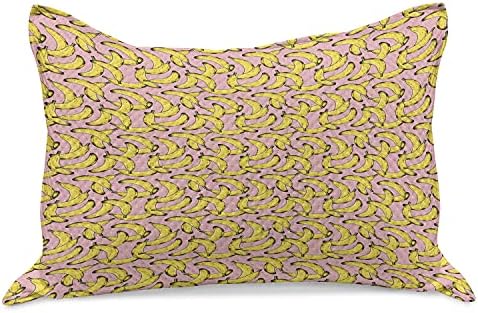 Калъфка за възглавница от стеганого одеяла Ambesonne с банан, Екзотик Тематичен Забавен Поп-Модел с Повторение