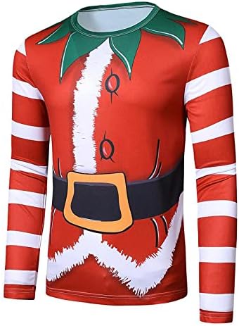 XXBR Коледни тениски за мъже, 3D Забавен Коледен Принт на Дядо Коледа, Джентълменско Вратовръзка, Вечерни Костюми, Ежедневни Тениски с кръгло деколте