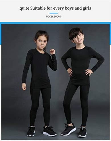 HSTiSan/Компрессионный Комплект от 2 теми с дълги ръкави за Момчета и момичета, Ризи и Панталони, Гамаши Базов