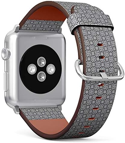 Съвместима с (38/40 мм) Apple Watch iWatch Серия 6,5,4,3,2,1 - Сменяеми Кожена гривна часовник, каишка за китката-гривна за