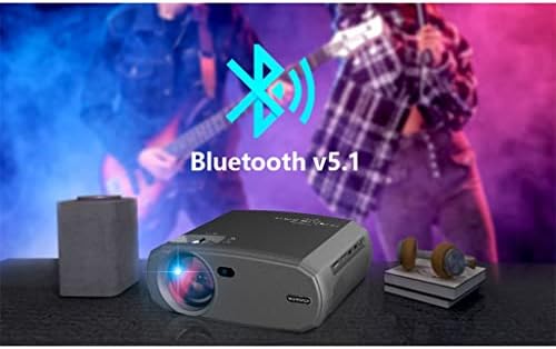 LHLLHL V50 Преносим проектор 5g Mini Smart Real 1080p Full Movie Proyector 200Led Проектор с голям екран (Цвят: D)