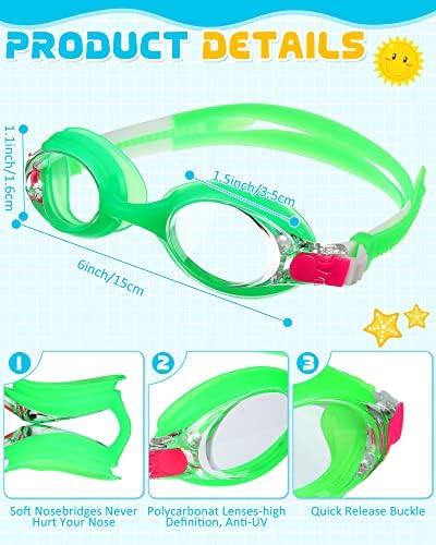 Очила за плуване Hoteam за деца 4-9 години с Широк преглед, Очила за плуване, Фарове за Очила за басейн