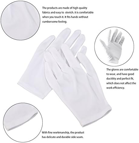 2 чифта Бели Меки Леки Памучни Предпазни Работни Ръкавици, Ръкавици За Етикет, Едностранни, Работни Ръкавици За контрол