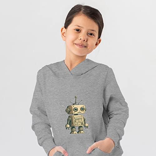 Hoody с качулка от порести руно Robot Kids - Мультяшная Детска hoody - Прохладно hoody за деца