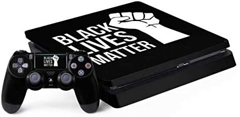 Игри кожата Skinit Decal, Съвместим с PS4 Тънък Пакет - Официално Лицензиран Оригинален логото Black Lives