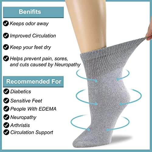 NevEND Диабет Памучни Дамски Чорапи за Глезените, които са Одобрени от Лекарите на Здравеопазването, които
