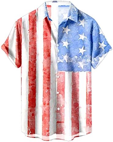 MIASHUI Мъжки Многопластова Риза с Дълъг Ръкав, Мъжки Патриотични Ризи с Флага на сащ за Мъже, 4 юли, Свободни Мъжки