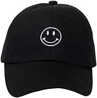 Бейзболна шапка Smile Face – Модни дамски шапка на шофьор на камион с бродерия. Модерен, Лек Регулируеми Сладки Шапки