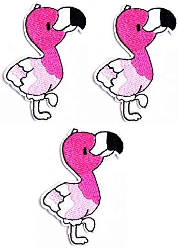 Умама Кръпка Комплект от 3 Прекрасни Розови Фламинго Плат за Бродерия Тропически Зоопарк Птици Фламинго Карикатура на Животните