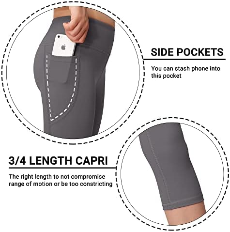 Гамаши Капри MIRITY за момичета с джобове - 4 опаковки Спортни Тренировъчни панталони за Йога, Джогинг, уроци по