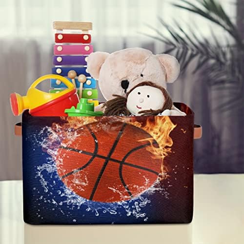 Баскетболно Пожарна Сгъваема Кошница за Съхранение на Вода, Голям Сгъваем Органайзер, Кутия За Съхранение на Кубически Играчки,