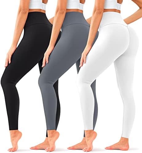COOLOVER 3 Опаковки Леггинсов за жени-Подтягивающие Бедрата Панталони За йога С Висока Талия И Контрол на