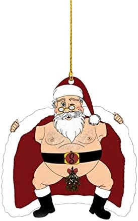 ihtha Коледна Украса Открит Дядо Коледа Камбанка Украшение 2022 Забавен Коледен Орнамент (D, Един размер)
