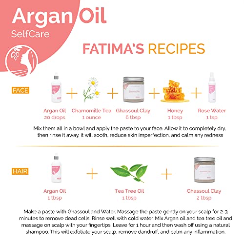 Fatima's Garden - Арганово масло с Мацератом листенца от Рози за лице, Коса, кожа и нокти, Мароканско масло, Органични Марокански