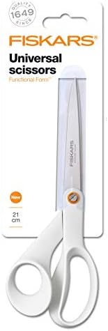 Ножици Fiskars Universal, Обща дължина: 21 см, Качествена Стомана /Синтетичен материал, един Размер, Бял