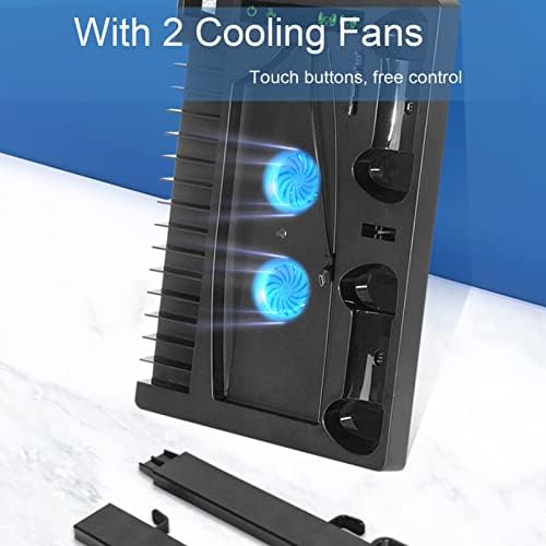 Вентилатор за Охлаждане на Вертикални Влакчета Vbestlife за PS5, Професионално зарядно устройство с Две Контролери,