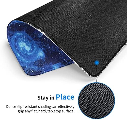 Подложка за мишка Синя Universe Space Galaxy с Прошитыми Ръбове и Противоплъзгаща Гумена основа за Преносими Компютри,