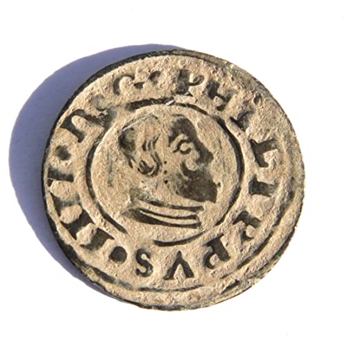 1664 CA Филип IV 16 Мараведи Испански Колониален замък и Лъв Карибската Пиратски епоха Монети 319 Продавачът Very Fine