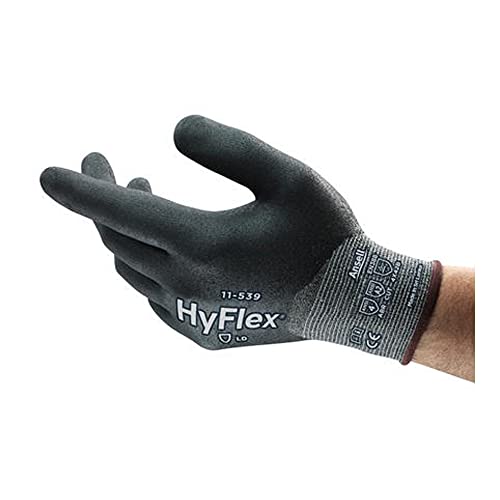 Ръкавици Ansell Healthcare 11539070 серия 11-539 HyFlex HPPE, Чисто покритие от трико от ликра и полиестер, 18 Калибър,