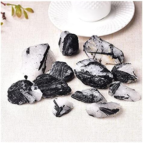 SHITOU2231 1 бр. Натурален черен кристали Турмалин Естествен камък, Кварц Необработени Кристали Проба планински Минерал
