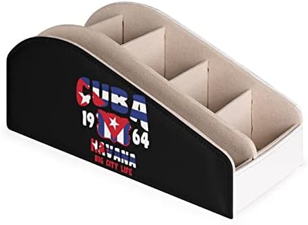 Хавана Флаг Куба Притежателя на Дистанционното Управление от Изкуствена Кожа Кутия-Органайзер с 6 Отделения на Кутия