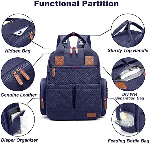 Раница AGUDAN Baby за памперси, Универсални Детски чанти, с Изолирани джобове и катарама за количка, Голям
