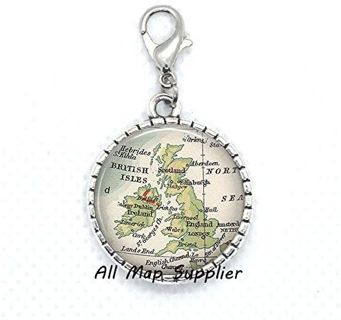 AllMapsupplier Модерен цип с цип на картата на Британските острови, Закопчалката-омар в картата на Англия, Закопчалката-омар