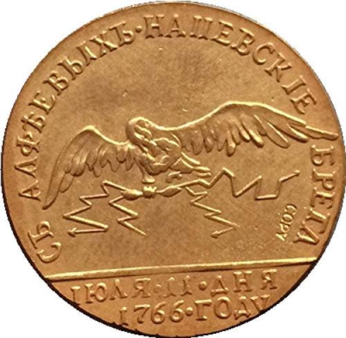 24-K Позлатени Руски Монети 1766 22 мм Копие COPYSouvenir Новост Монета, Монета за Подарък