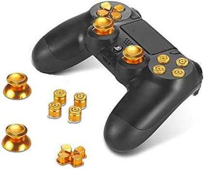 Метални Аналогови бутони-куршум ABXY Buttons + Капачки за джойстик Дръжка за палеца + Бутони за ремонт на D-pad за Playstation