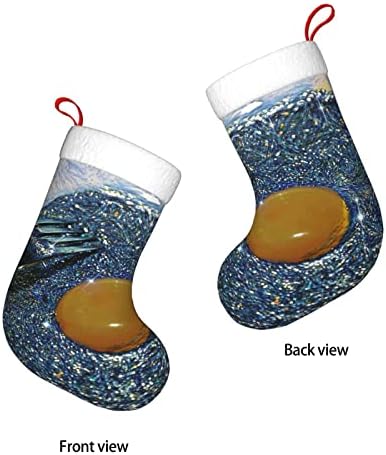 Коледни Чорапи Augenstern Galaxy Starry Sky Eggs Двустранни Окачени Чорапи За Камината