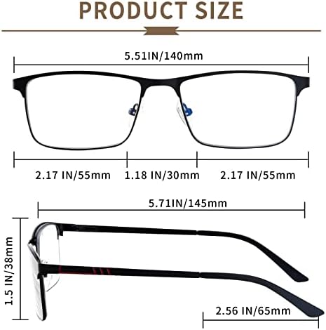 SOVCOD Прогресивно Многофокусные Очила за четене с Блокиране на Синя Светлина за Жените И Мъжете, Метална Дограма, Пружинни