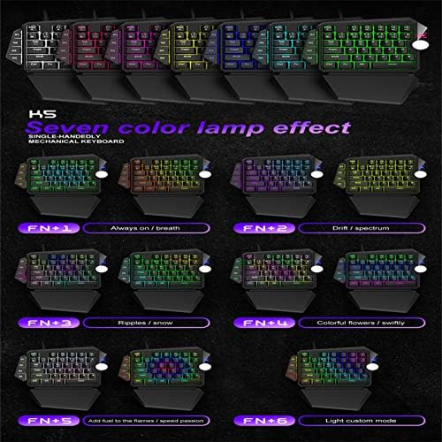 Преносима Игрова Механична клавиатура Comigeewa за една ръка С кабелна RGB led подсветка (K5 Pro) CB8
