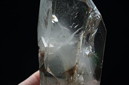 Истински Тибетско-Хималайски Алпийски Прозрачни 6-Страничен Crystal Фантоми Точков Дъгова Кварцевая Пръчка 5,51 Инча Духовно