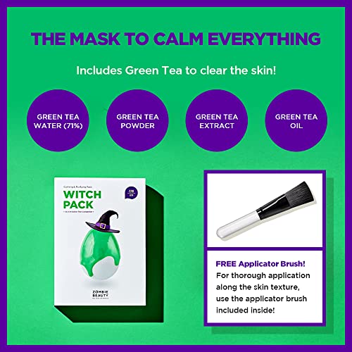 SKIN1004 Witch Пакет (1 кутия - 8ea) | Кремав Кал Компрес със Зелен чай, Успокояваща Вода, Прочистване на Порите