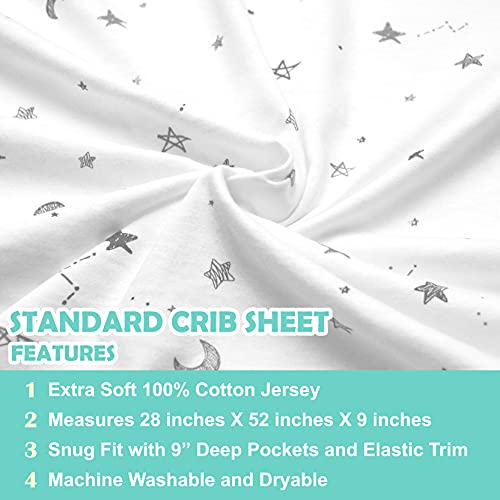 American Baby Company, 3 опаковки Плетиво кърпи от Futon трико за стандартни легла и матраци за деца, Сивата Звезда