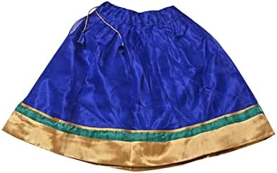 ТРАДИЦИОННИ Индийски дрехи от коприна-сурови и вкара плат с къс ръкав за партита и сватби Lehenga Choli за деца (Цвят