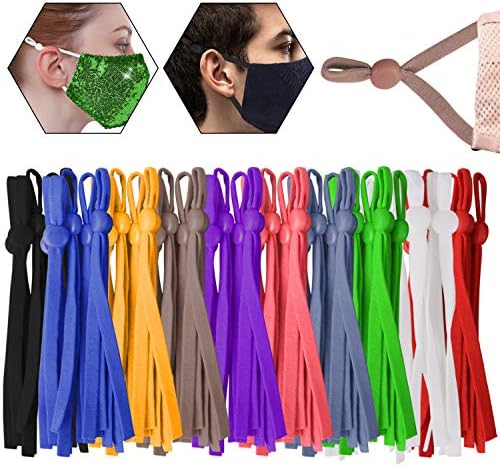 120 парчета 10 различни цвята Еластични уши панти с регулируема катарама, ластични ленти, шнурове за шиене със собствените