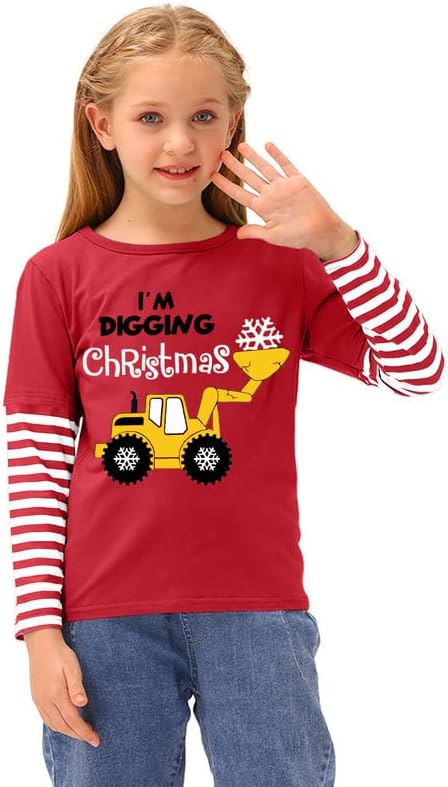 БессерБай Унисекс Детска Коледна Риза в Райе в стил Мозайка С Дълъг Ръкав от 4 до 12 Години