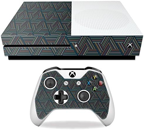 Корица MightySkins, съвместима с Microsoft Xbox One S - Triangle Stripes | Защитно, здрава и уникална Vinyl стикер | Лесно