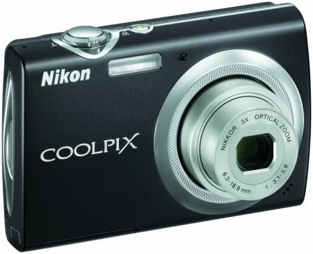10-Мегапикселов дигитален фотоапарат Nikon Coolpix S230, с 3-кратно оптично увеличение и 3-инчов сензорен дисплей (черен jet