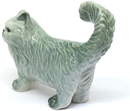 Порцеланова Фигурка ZOOCRAFT Сиво Персийската Котка Миниатюри Ръчно изработени са подбрани Керамика