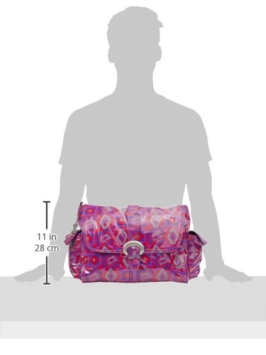 Чанта за пелени с ламиниран лента и катарама 7 цветове (розово и кафяво на точки)