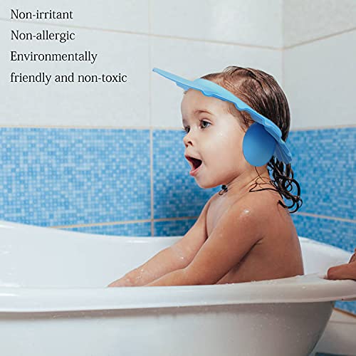 NEPAK 6ШТ, 3 Цвята, Регулируема Капачка за Шампоан за баня, Детска Шапка За душ, Регулируем Детска Шапка От Слънцето, Детска Шапка за защита от шампоан със защитата на уш