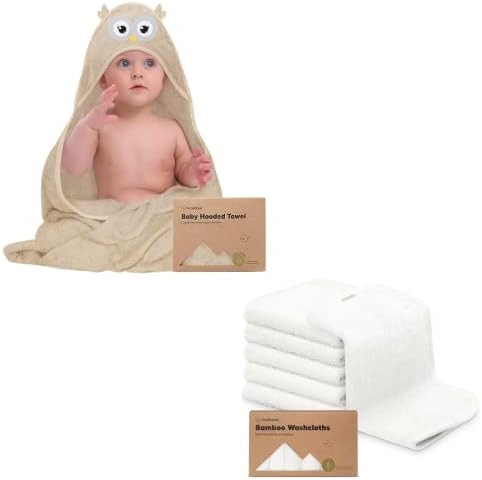 Бебешка хавлиена кърпа с качулка KeaBabies и 6 за опаковките на органични детски мочалок - Бамбуковое Детско
